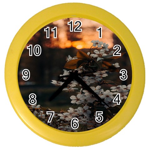 White Flower Color Wall Clock from ArtsNow.com Front