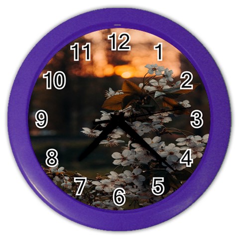 White Flower Color Wall Clock from ArtsNow.com Front