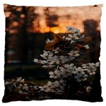 White Flower Standard Premium Plush Fleece Cushion Case (One Side)