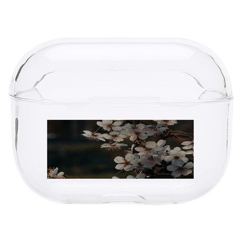 White Flower Hard PC AirPods Pro Case from ArtsNow.com Front