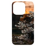 White Flower iPhone 14 Pro Black UV Print Case