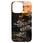 White Flower iPhone 14 Pro Max Black UV Print Case