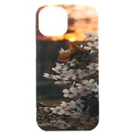 White Flower iPhone 15 Black UV Print PC Hardshell Case