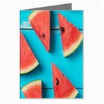 Watermelon Blue Background Greeting Card