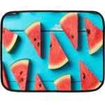 Watermelon Blue Background Two Sides Fleece Blanket (Mini)