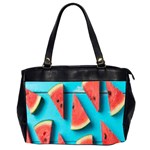 Watermelon Blue Background Oversize Office Handbag (2 Sides)