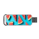 Watermelon Blue Background Portable USB Flash (One Side)