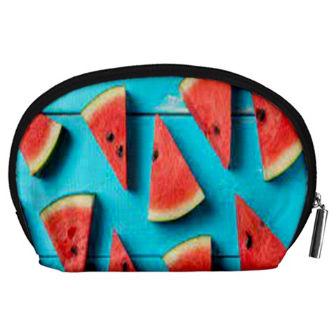 Watermelon Blue Background Accessory Pouch (Large) from ArtsNow.com Back