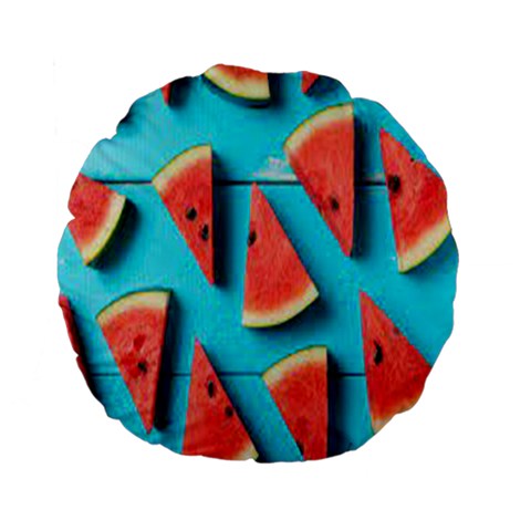 Watermelon Blue Background Standard 15  Premium Flano Round Cushions from ArtsNow.com Back