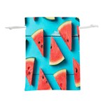 Watermelon Blue Background Lightweight Drawstring Pouch (L)