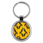 Yellow Regal Filagree Pattern Key Chain (Round)