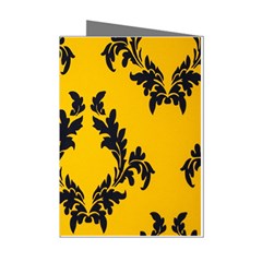 Yellow Regal Filagree Pattern Mini Greeting Cards (Pkg of 8) from ArtsNow.com Left