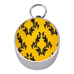 Yellow Regal Filagree Pattern Mini Silver Compasses