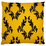 Yellow Regal Filagree Pattern Standard Premium Plush Fleece Cushion Case (Two Sides)