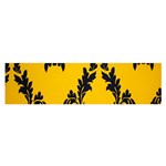 Yellow Regal Filagree Pattern Oblong Satin Scarf (16  x 60 )