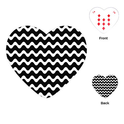 Wave Pattern Wavy Halftone Playing Cards Single Design (Heart) from ArtsNow.com Front