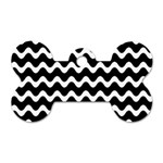 Wave Pattern Wavy Halftone Dog Tag Bone (Two Sides)