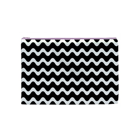 Wave Pattern Wavy Halftone Cosmetic Bag (Medium) from ArtsNow.com Front