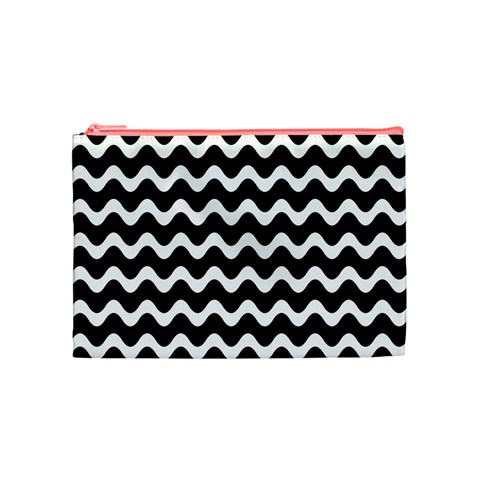 Wave Pattern Wavy Halftone Cosmetic Bag (Medium) from ArtsNow.com Front