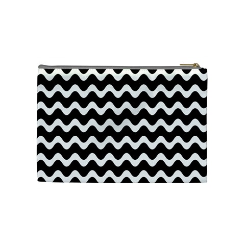 Wave Pattern Wavy Halftone Cosmetic Bag (Medium) from ArtsNow.com Back