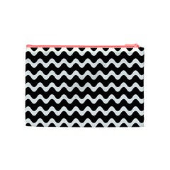 Wave Pattern Wavy Halftone Cosmetic Bag (Medium) from ArtsNow.com Back