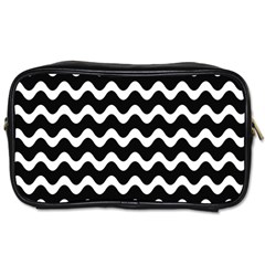 Wave Pattern Wavy Halftone Toiletries Bag (Two Sides) from ArtsNow.com Front