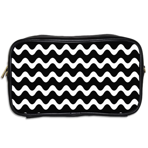 Wave Pattern Wavy Halftone Toiletries Bag (Two Sides) from ArtsNow.com Back