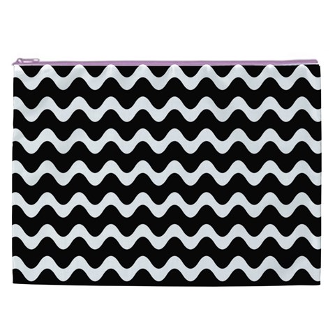 Wave Pattern Wavy Halftone Cosmetic Bag (XXL) from ArtsNow.com Front