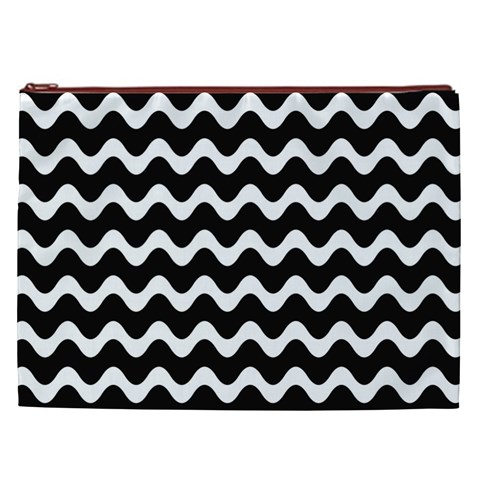 Wave Pattern Wavy Halftone Cosmetic Bag (XXL) from ArtsNow.com Front