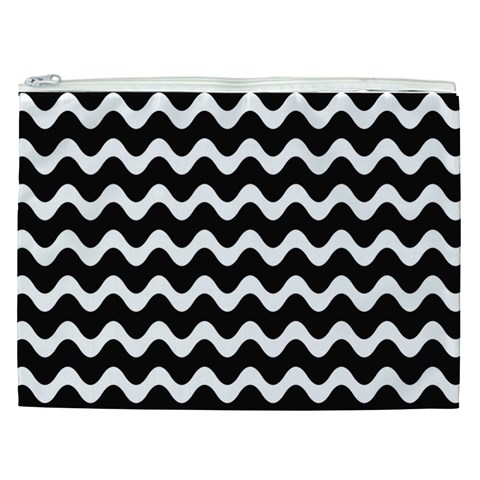 Wave Pattern Wavy Halftone Cosmetic Bag (XXL) from ArtsNow.com Front