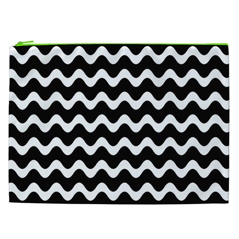 Wave Pattern Wavy Halftone Cosmetic Bag (XXL) from ArtsNow.com Front