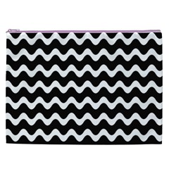 Wave Pattern Wavy Halftone Cosmetic Bag (XXL) from ArtsNow.com Front