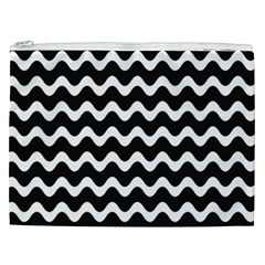 Wave Pattern Wavy Halftone Cosmetic Bag (XXL) from ArtsNow.com Front