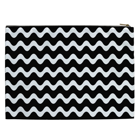 Wave Pattern Wavy Halftone Cosmetic Bag (XXL) from ArtsNow.com Back