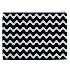 Wave Pattern Wavy Halftone Cosmetic Bag (XXL) from ArtsNow.com Back