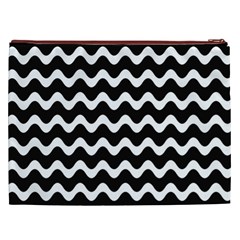 Wave Pattern Wavy Halftone Cosmetic Bag (XXL) from ArtsNow.com Back