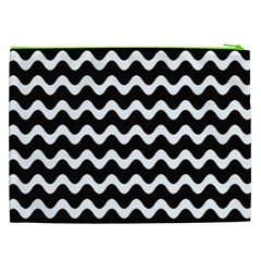 Wave Pattern Wavy Halftone Cosmetic Bag (XXL) from ArtsNow.com Back