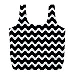 Wave Pattern Wavy Halftone Full Print Recycle Bag (L)