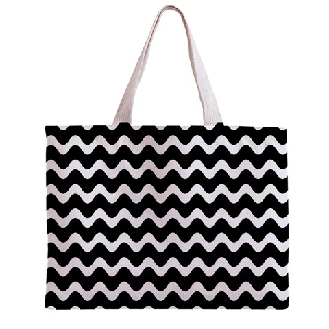 Wave Pattern Wavy Halftone Zipper Mini Tote Bag from ArtsNow.com Back