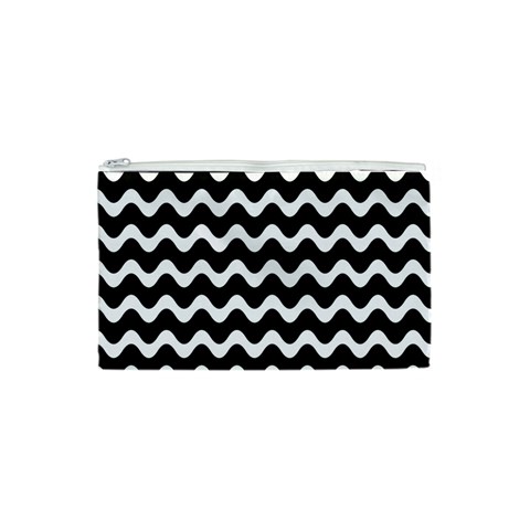 Wave Pattern Wavy Halftone Cosmetic Bag (XS) from ArtsNow.com Front