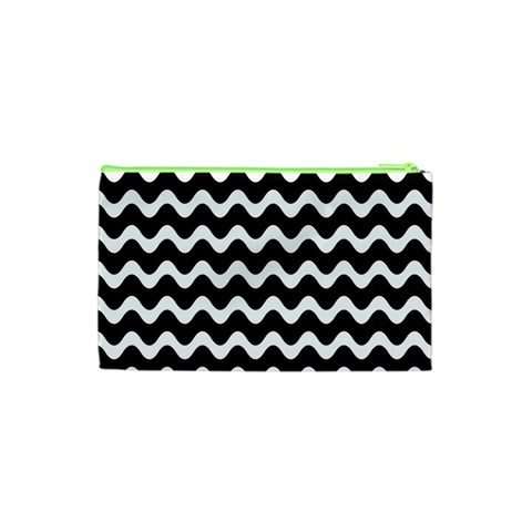 Wave Pattern Wavy Halftone Cosmetic Bag (XS) from ArtsNow.com Back