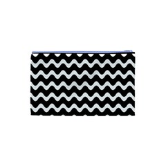 Wave Pattern Wavy Halftone Cosmetic Bag (XS) from ArtsNow.com Back