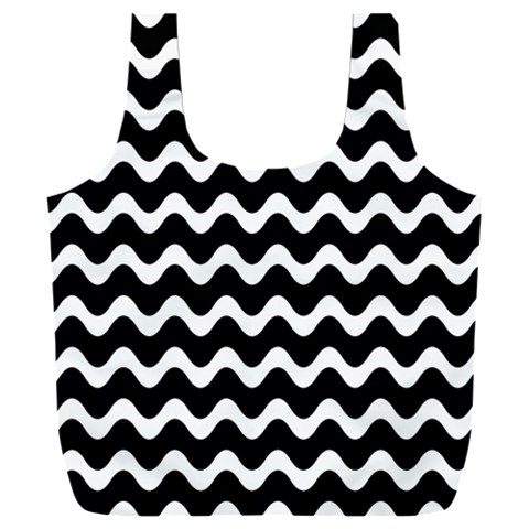 Wave Pattern Wavy Halftone Full Print Recycle Bag (XXL) from ArtsNow.com Front