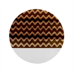 Wave Pattern Wavy Halftone Marble Wood Coaster (Round)