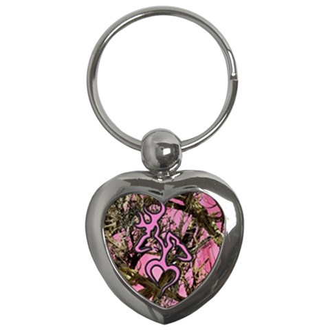 Pink Browning Deer Glitter Camo Camouflage Key Chain (Heart) from ArtsNow.com Front