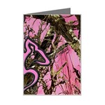 Pink Browning Deer Glitter Camo Camouflage Mini Greeting Card