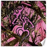 Pink Browning Deer Glitter Camo Camouflage Canvas 12  x 12 