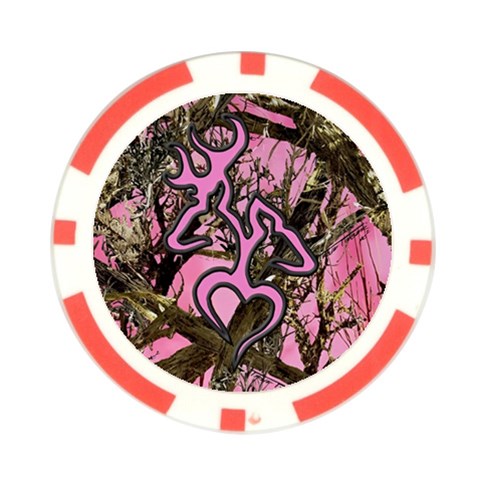 Pink Browning Deer Glitter Camo Camouflage Poker Chip Card Guard from ArtsNow.com Front