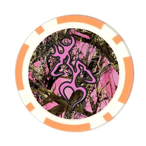 Pink Browning Deer Glitter Camo Camouflage Poker Chip Card Guard from ArtsNow.com Front