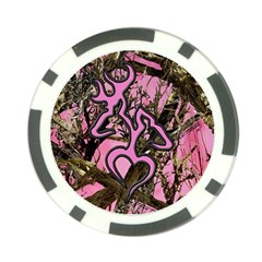 Pink Browning Deer Glitter Camo Camouflage Poker Chip Card Guard from ArtsNow.com Front